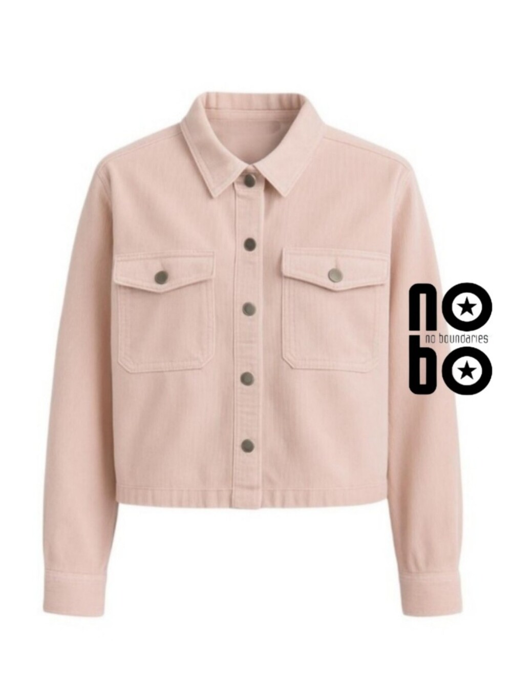 Cotton Corduroy Jean Jacket Pink & Cropped Oversized Cropped XXL/XXXL by Nobo